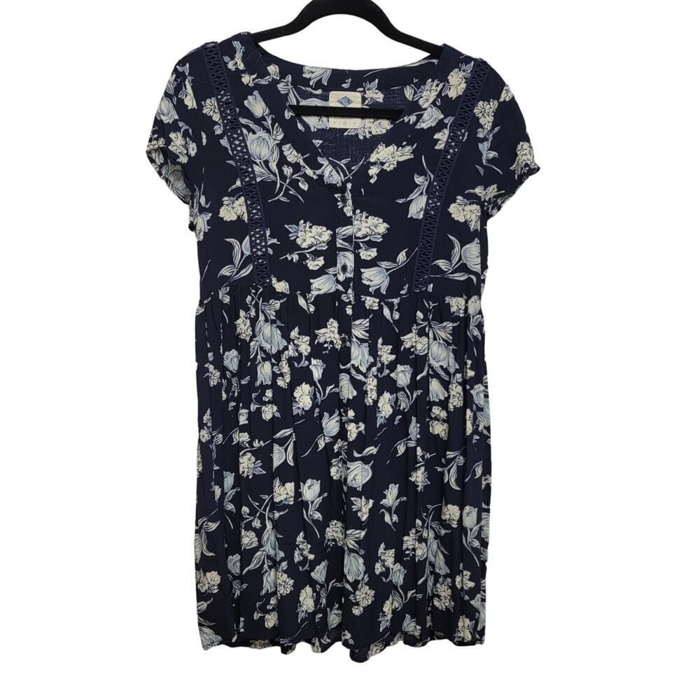 90s Boho Beachy Coastal Floral Blue Dress by Sadie Robertson